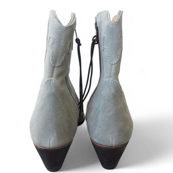 Free People New Frontier Suede Western Style Boots "Dusty Blue" Women's 9/40 - Picture 5 of 12